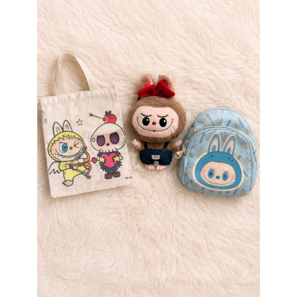 Labubu Themed - 3 Bags - All New - Tote/Plush Crossbody/Mini Backpack Crossbody